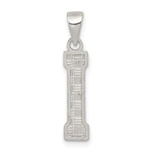 Sterling Silver, Sami Collection, Textured Block Initial I Pendant